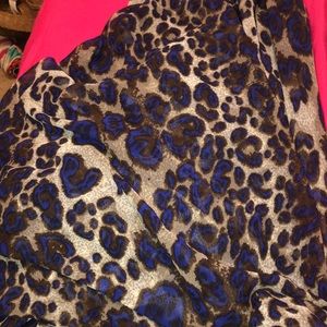 Blue and grey leopard print sarong - plus NWOT
